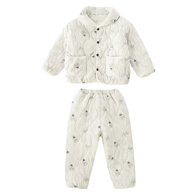 男童睡衣2025冬季新款三层夹棉加厚家居服儿童冬装套装男孩可外穿