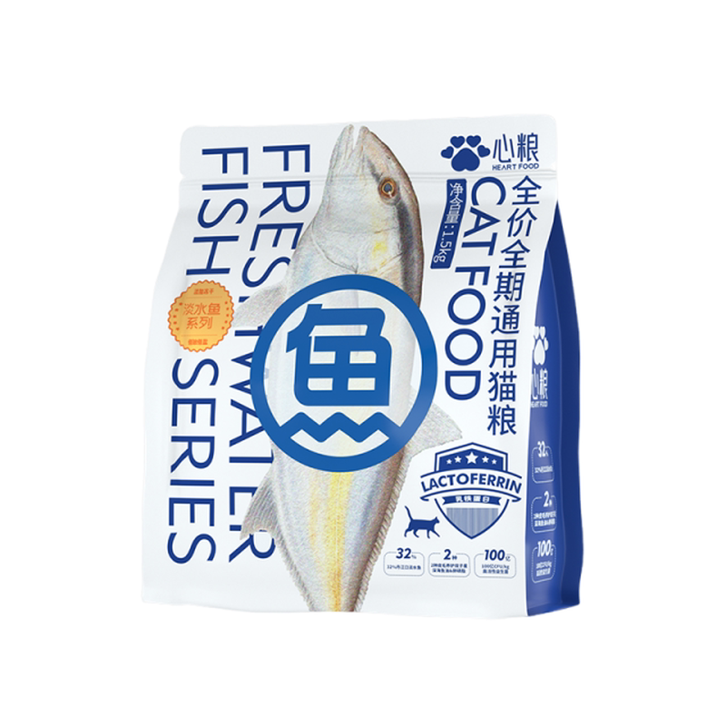 心粮淡水鱼鳕鱼鸡肉粒双拼冻干猫粮全价无谷成猫布偶猫英短蓝猫