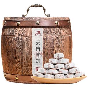 普洱茶熟茶小沱茶勐海浓香型迷你小沱茶500g云南特产茶叶木桶