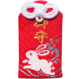 日本京都冈崎神社兔子安产环金襕御守锦囊刺绣吊坠包包家内挂件