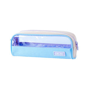 uslon尤斯隆半糖主义文具收纳盒透明笔袋吧唧文具袋初中女生笔盒高颜值ins风大容量简约学生2025新款防水笔袋