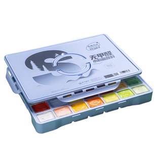 青竹水粉颜料画材美术生专用果冻套装联考考试集训水粉画48色初学者绘画工具色彩42色80ml金典黑经典黑流光白