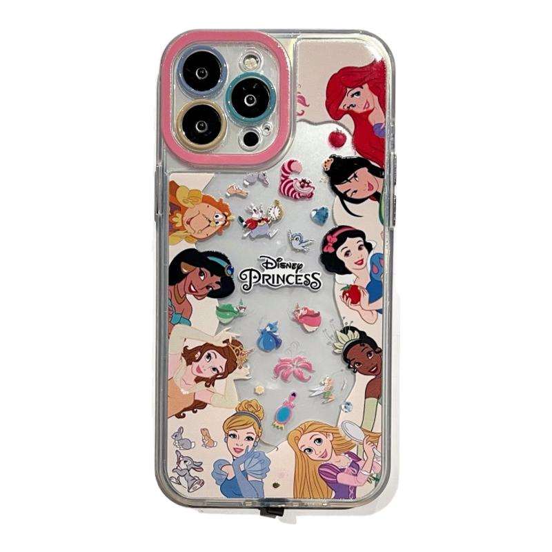 D新款迪士尼公主适用苹果iPhone16proamx手机壳会发光15来电闪17高级感14pro透明手机壳iphone14