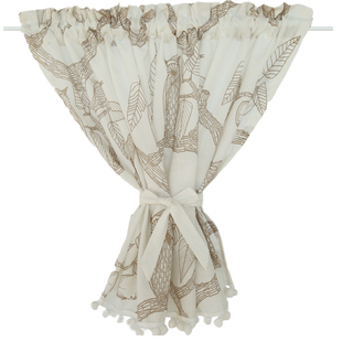 美式窗帘半截帘猫头鹰柜门帘半帘遮挡柜子杂物帘免打孔粘贴定制