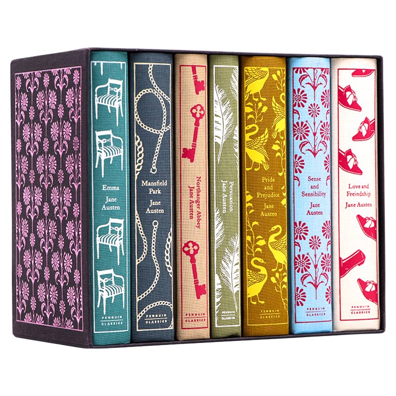 傲慢与偏见英文原版简奥斯汀全集精装收藏版7册小说 Jane Austen The Complete Works 劝导爱玛理智与情感爱情与友谊企鹅布纹经典