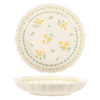 清新盘子菜盘2026新款陶瓷家用碗碟餐具釉下彩餐盘高级感碟子深盘