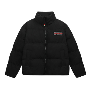 BIPOLAR基础撞色logo发泡棉服美式休闲立领保暖上衣男百搭外套冬