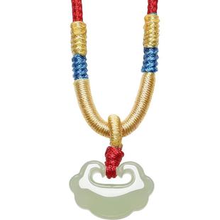 周六福珠宝玉石吊坠男女和田玉青玉如意玉坠挂件新年礼物礼物