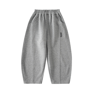 男童加绒弯刀裤子运动裤卫裤2025秋冬新款儿童加绒加厚保暖休闲裤