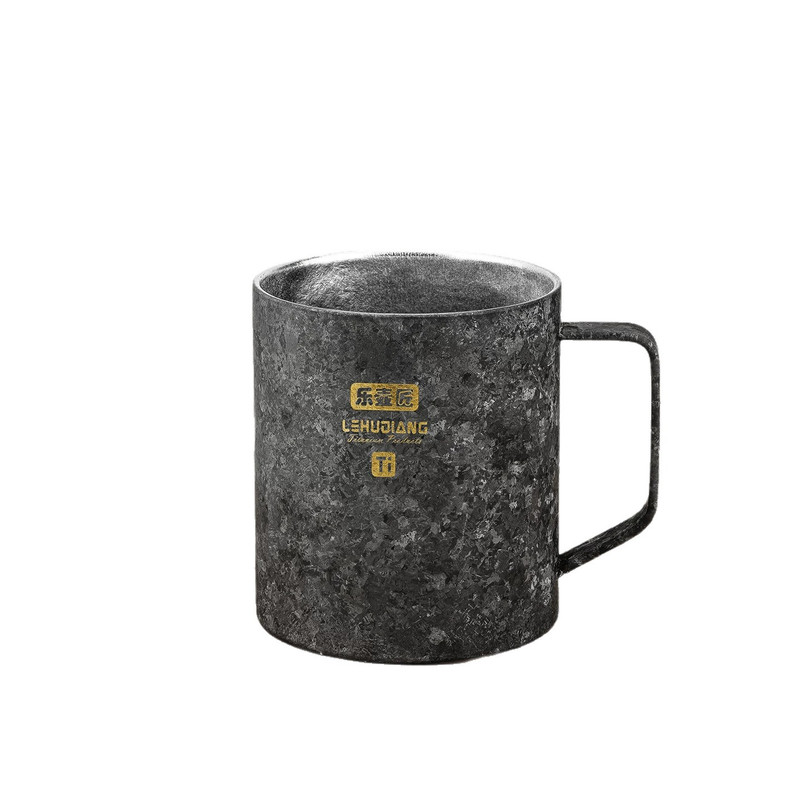 正品纯钛双层防烫抑菌咖啡茶杯