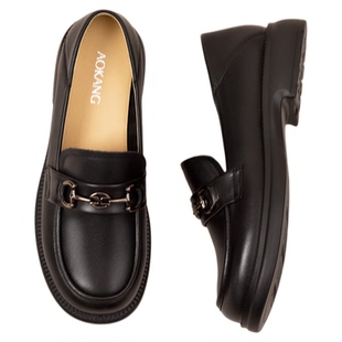 奥康 女鞋2026春季新款时尚百搭乐福真皮日常通勤皮鞋妈妈鞋N