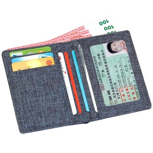 帆布超薄迷你短款小钱包男款潮牌卡包一体男士学生薄款小巧钱夹