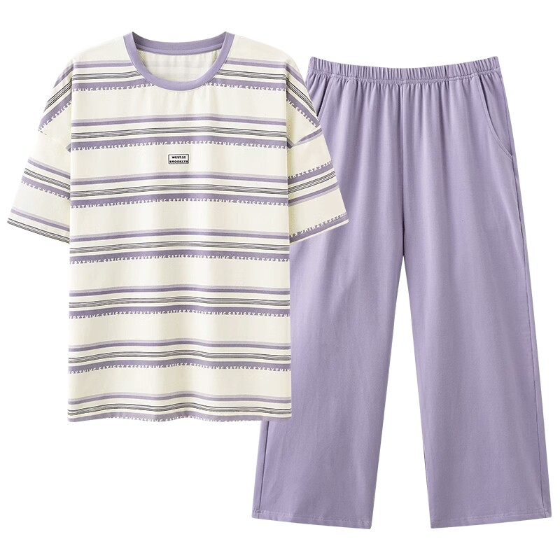 秋鹿【夏季清仓】睡衣女士夏季短袖夏天圆领卡通印花可外穿家居服
