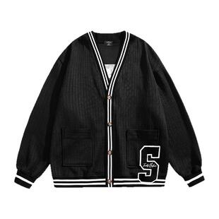 【吴宇恒同款】辛普森针织开衫外套男款2025新款休闲百搭情侣衫女