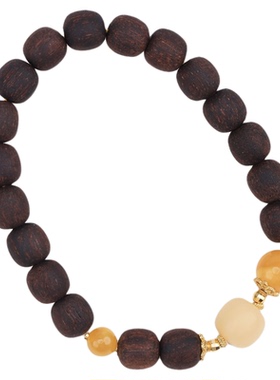 山木集 缅甸小叶降真香手串黄油麻丝0.8*0.8蜜蜡菩提手链高级感￥