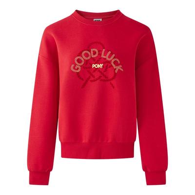 PONY波尼1972女子运动卫衣中国结印花简约保暖舒适宽松251W2GS41