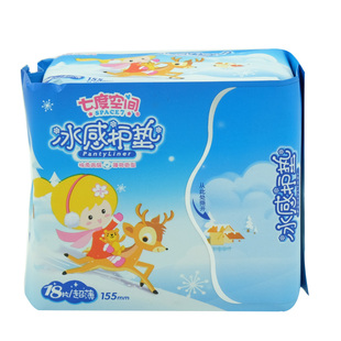七度空间155mm冰感薄荷清香护垫棉柔表层18片 QDAB818