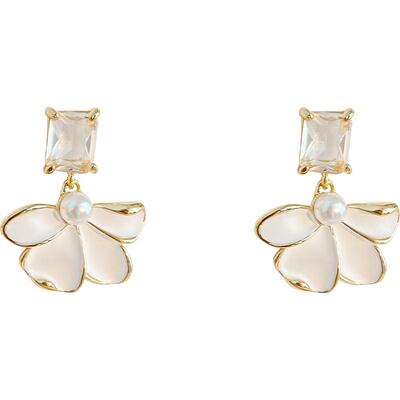 法式轻奢花朵耳环女2026年