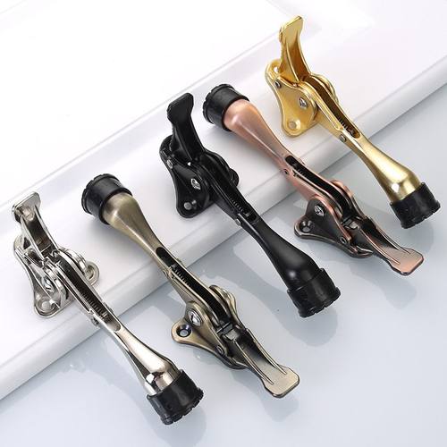 房门锌合金活动门顶脚踏式门门防撞挡阻挡门锌合金美式马蹄橡胶