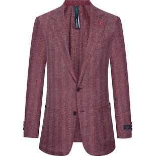 TOMBOLINI/东博利尼秋季羊毛亚麻西装外套男士高级感订婚休闲单西