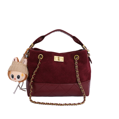 小香风链条手提水桶包女式