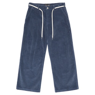 SWFI远东 25AW 美式复古灯芯绒大直筒宽松做旧vintage蓝色法工裤