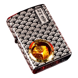 〔H〕zippo官方打火机正版男士招财进宝黑冰时来运转送礼新年礼物