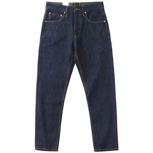 重磅丹宁赤耳牛仔裤男直筒脱浆阿美咔叽美式复古原色水洗休闲长裤