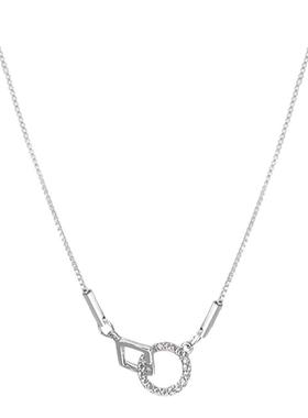 银色环扣几何项链女款新款