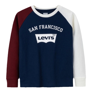 Levi's李维斯儿童童装长袖T恤2024秋季新款中大童男童洋气卫衣女
