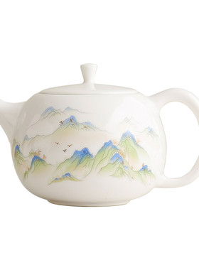 羊脂玉白瓷功夫泡茶壶单壶