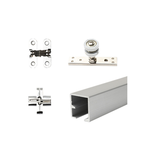 隔断折叠门窗万向吊轮全套配件厨房阳台联动左右推拉隐藏吊滑轨道