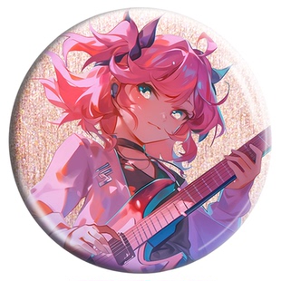 祎诺优品吧唧定制58mm圆形双闪拉丝马口铁徽章来图二次元追星自印