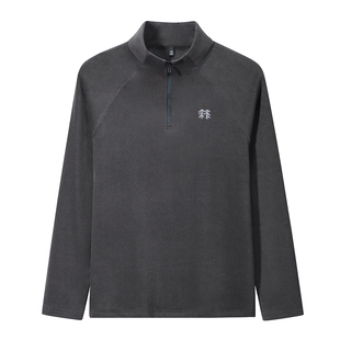 奥特莱斯撤柜K.L户外男士卫衣保暖冬季加厚加绒长袖半高拉链衫T恤