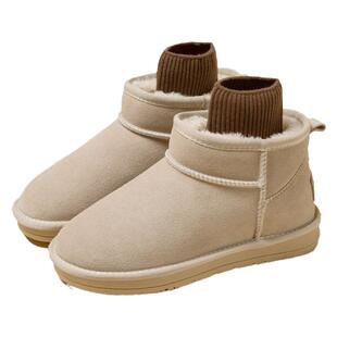 加厚雪地靴女2025新款冬季低帮保暖鞋加绒防水防滑内增高面包棉鞋