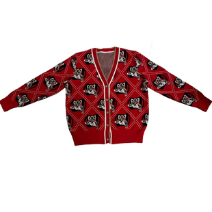 红色毛衣外套女款2026春季新款秋季超火宽松大码针织开衫长袖上衣