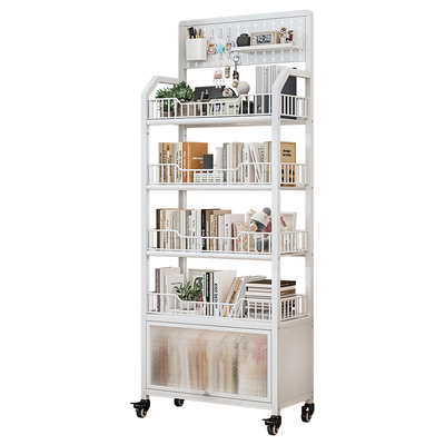 书架落地置物架一体靠墙可移动