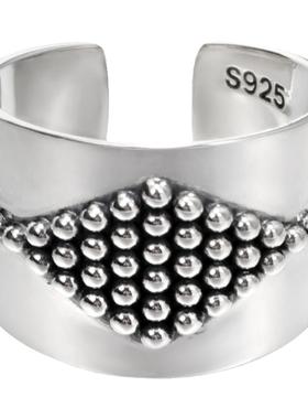 GRGRS925纯银圆珠戒指