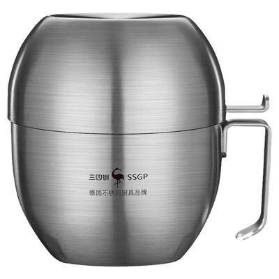 三四钢不锈钢饭盒304食品级饭缸上班族学生食堂打饭专用碗快餐杯