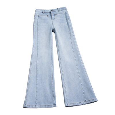 高腰显瘦百搭筒喇阔腿牛仔裤女