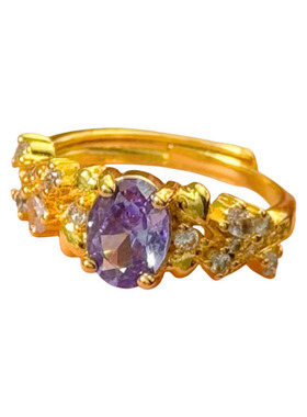 法式轻奢精致复古风锆石戒指