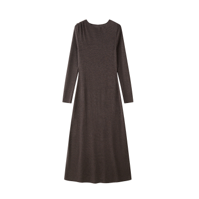 简约修身收腰A字针织打底连衣裙