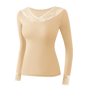 猫人超薄美肤保暖内衣女士秋衣秋裤套装隐形恒温肌底衣打底衫冬季