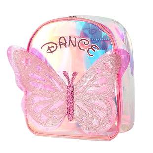 2025新款舞蹈包儿童透明镭射包蝴蝶结芭蕾舞鞋收纳袋女童双肩背包
