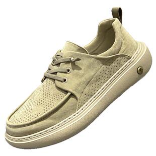 男鞋2025新款布鞋轻便透气休闲板鞋系带懒人鞋男款软底布面鞋