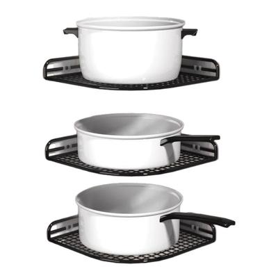 厨房免打孔转角置物架壁挂式墙角分层放锅架子多功能拐角三角锅架