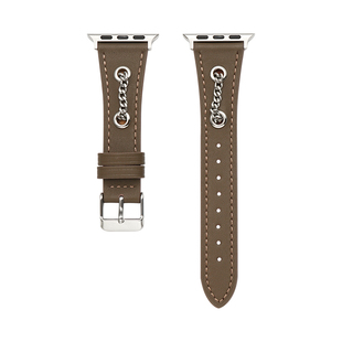 iserisewatch适用于apple watchs11表带iwatchs10苹果智能手表皮质se真皮小众金属高级41/45mm女款链创意秋冬