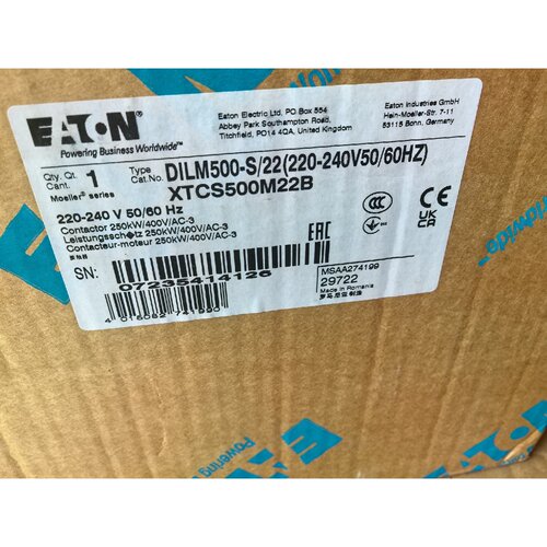 议价穆勒DILM500S22220240V506适用