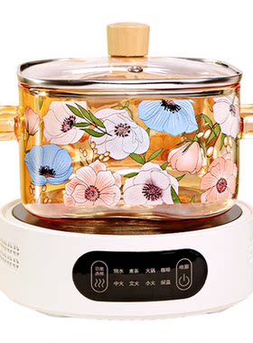 家用小火锅透明玻璃加热煮面炖锅