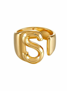 欧美风字母夸张戒指网红可调节